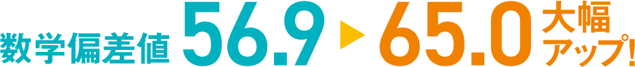 数学偏差値56.9→65.0大幅アップ!