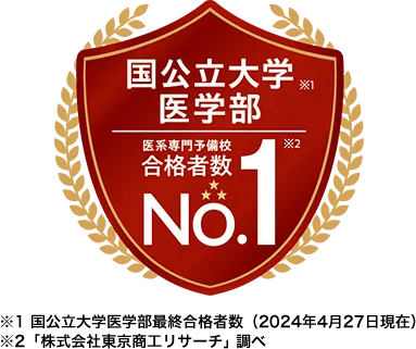 国公立大学医学部 医療系専門予備校合格者数No.1